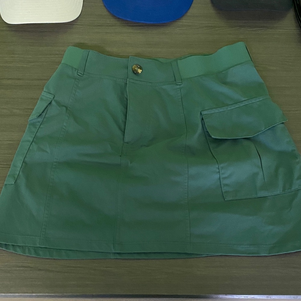 Green Cargo Mini Skirt